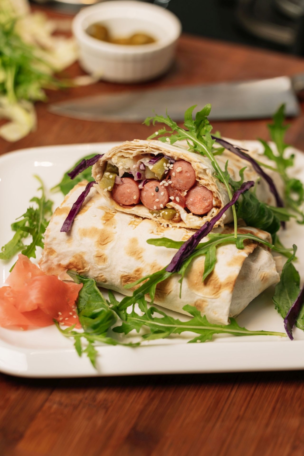 ვრაპი მონადირული სოსისით