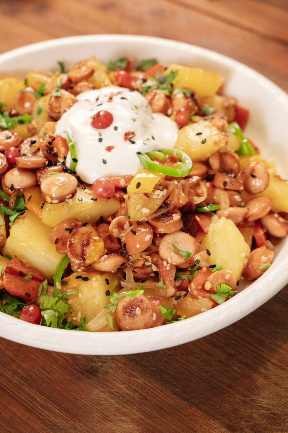 ოჯახური – სოსისის კერძი ბოსტნეულით