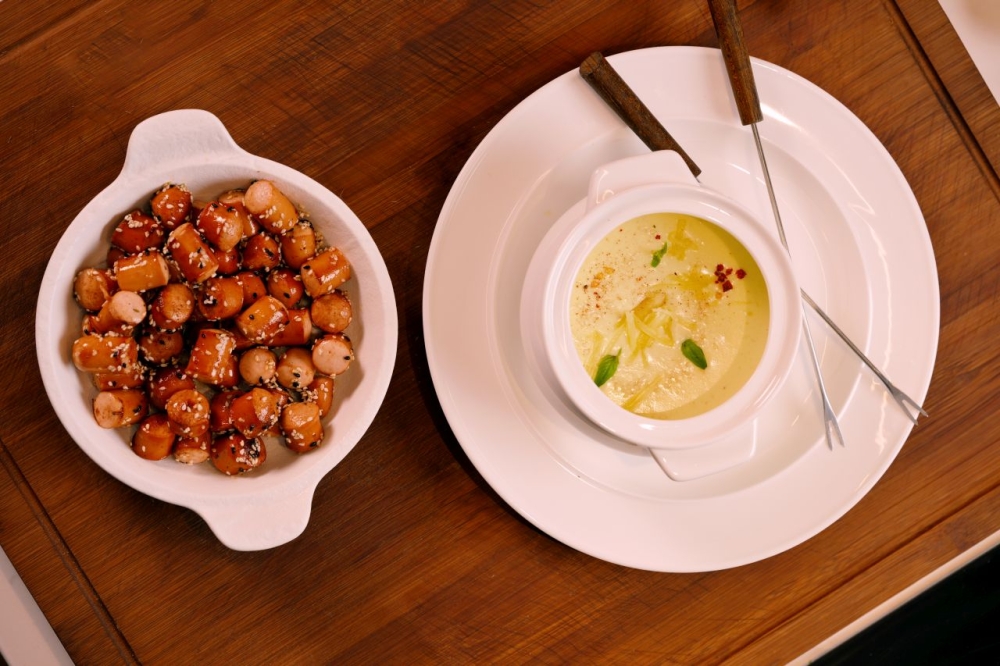 ფონდიუ ვაშლის წვენით