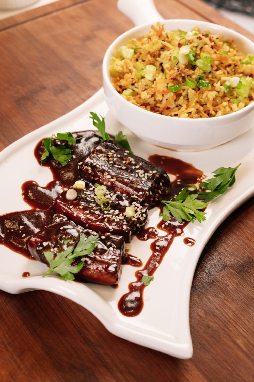 შემწვარი ბეკონი ბრინჯით, აზიურად